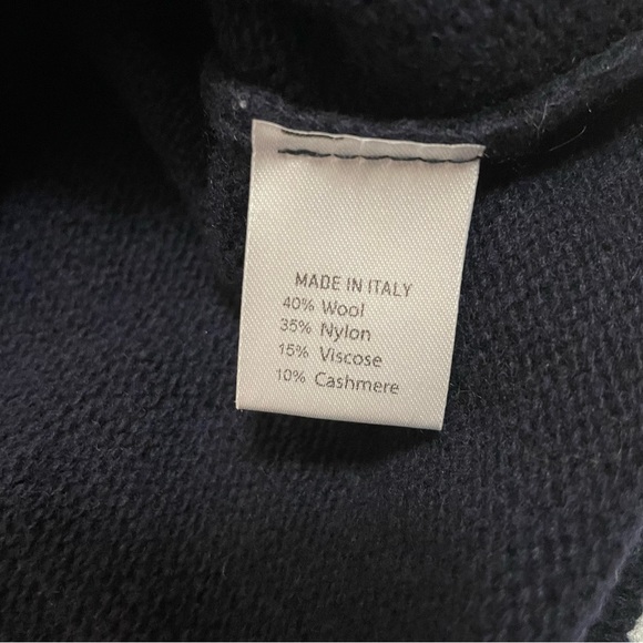 NWT New Progetto Uomo Navy Wool Cashmere Sweater Size L Made in Italy - Picture 8 of 11